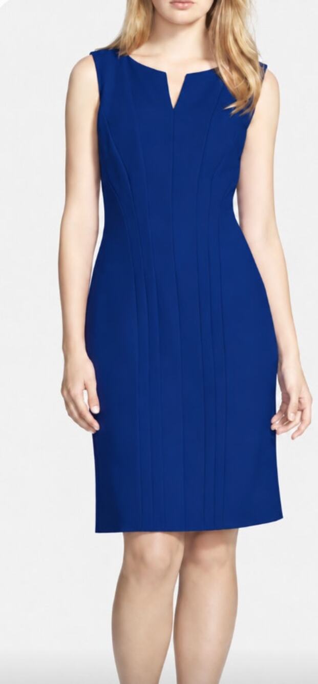 BOSS by Hugo Boss Dency Notch Neck Sheath Dress Royal Blue 4
